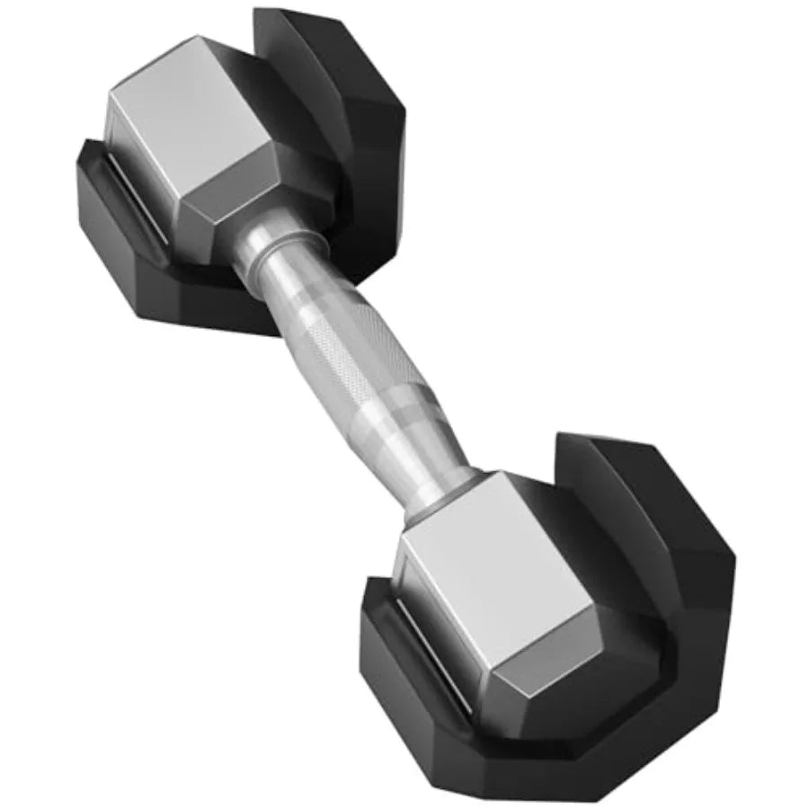 Signature Fitness Rubber Encased Hex Dumbbells.