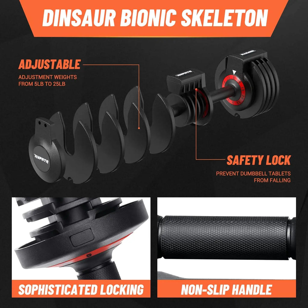 25/55 lbs Pair Adjustable Dumbbell Set.
