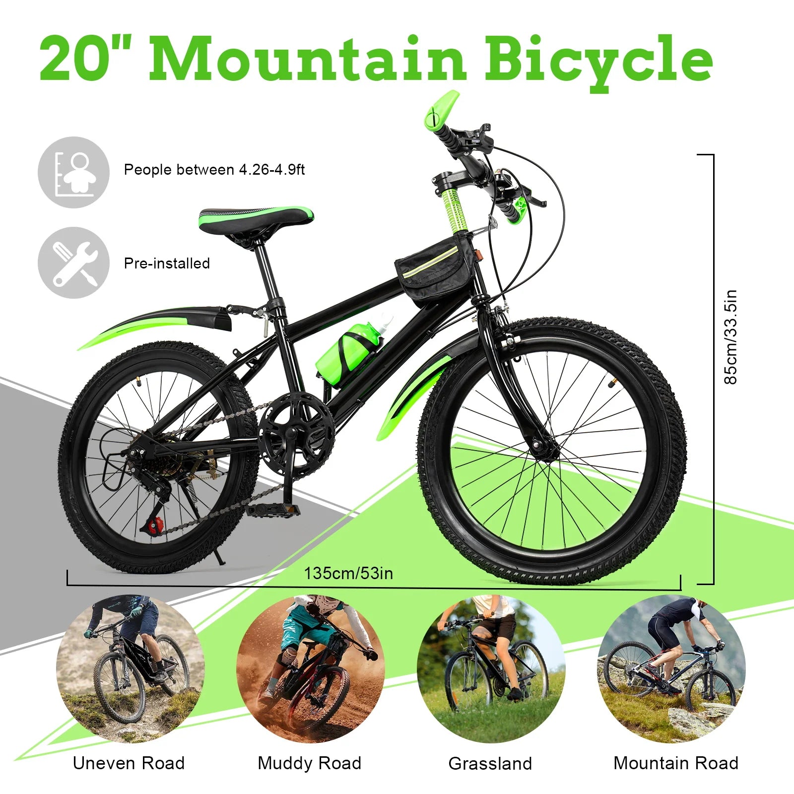 20 Inch 7 Speeds Mountain Bike.