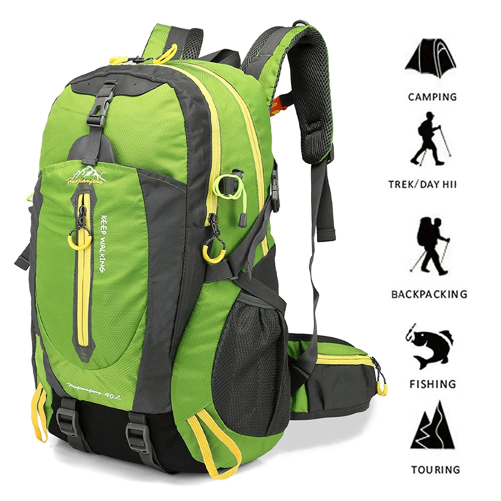 40L Water Resistant Travel Backpack.