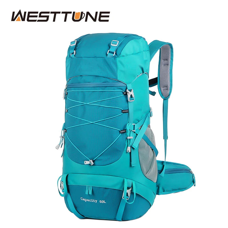 WESTTUNE 50L Hiking Backpack with Rain Cover.
