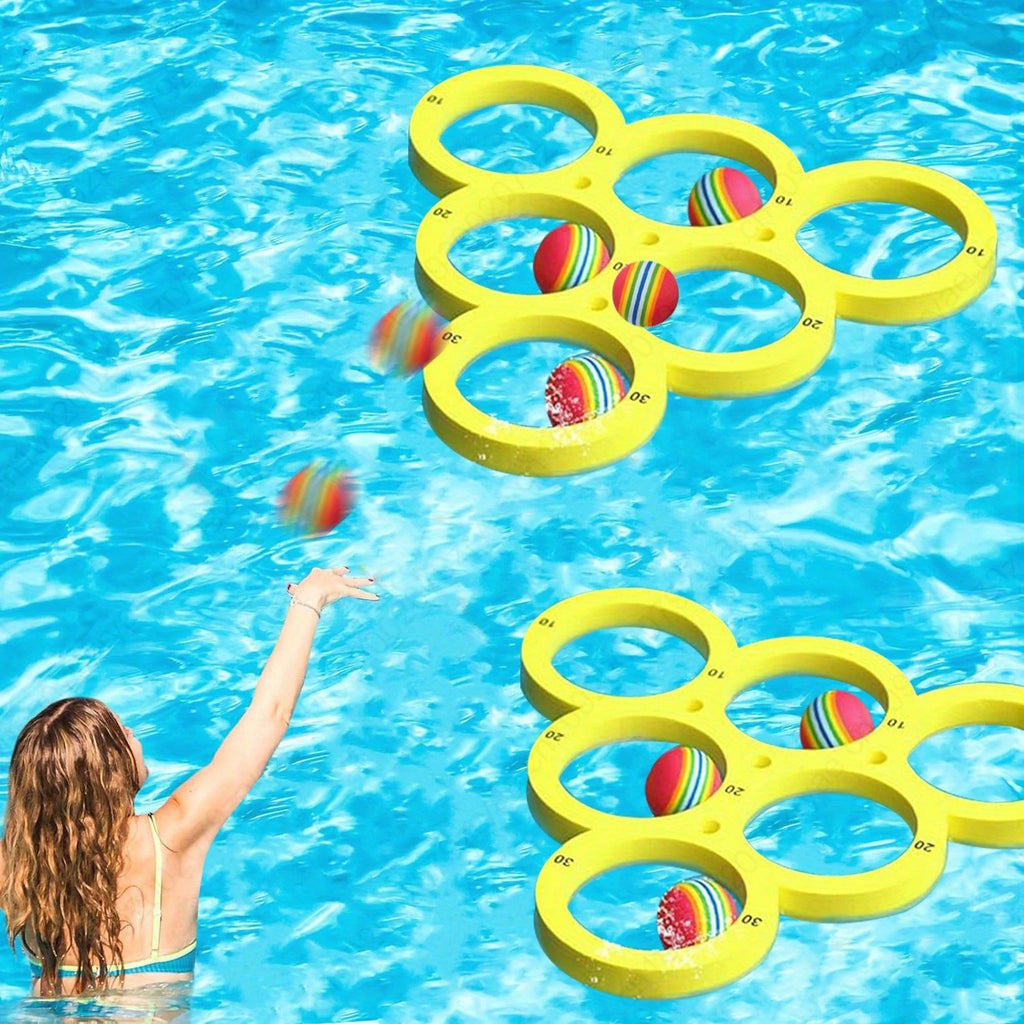 1+10pcs Swimming Pool Toss Game Set.