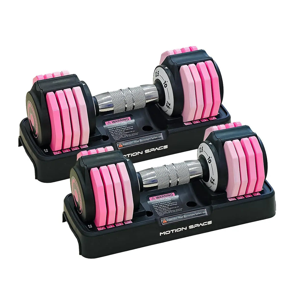 Adjustable Dumbbells Set 12.5LB Pair, 1-Sec Fast Adjustable 5 Free Weights, Premium Comfort Non-slip Metal Handle.