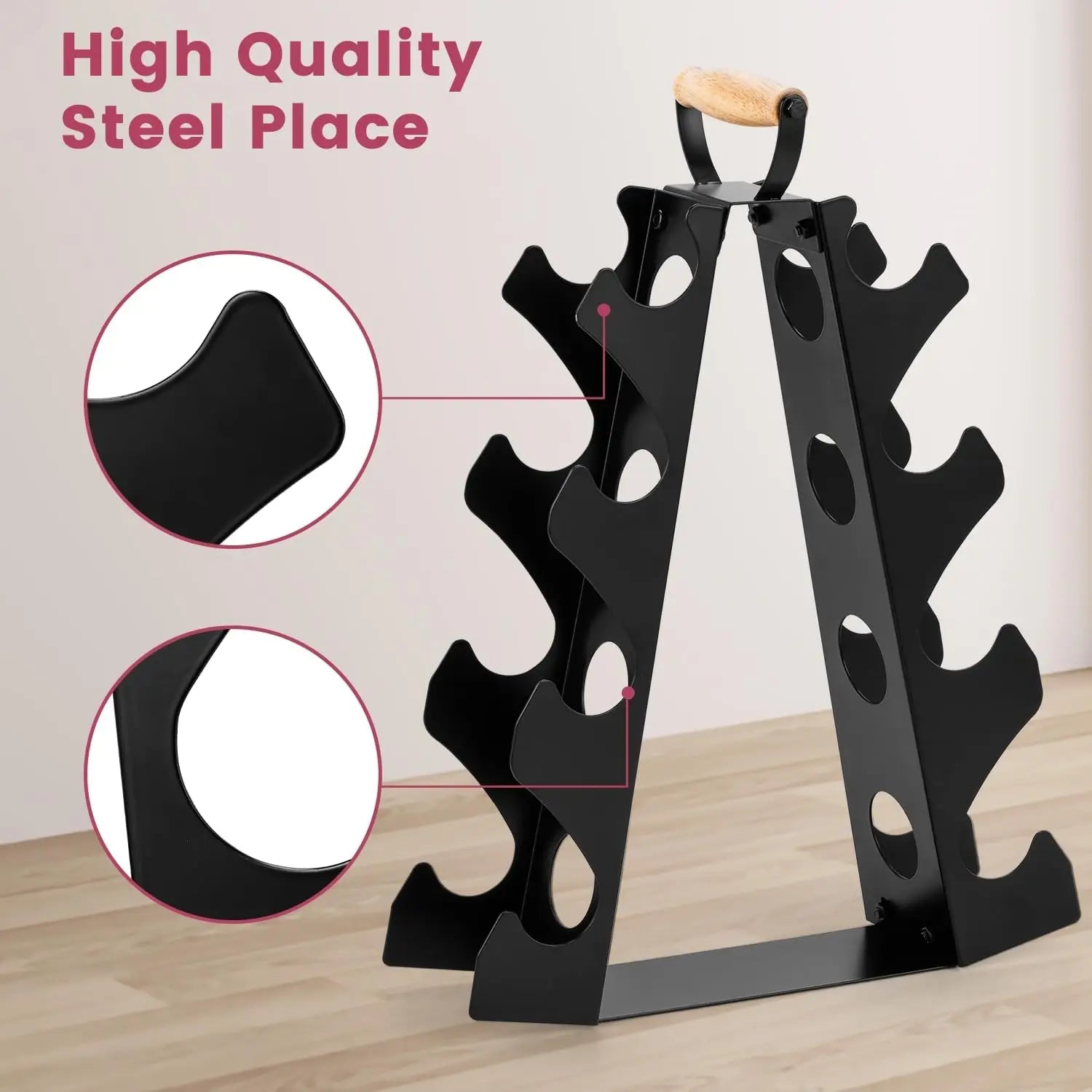 Compact A-Frame Dumbbell Rack Stand.