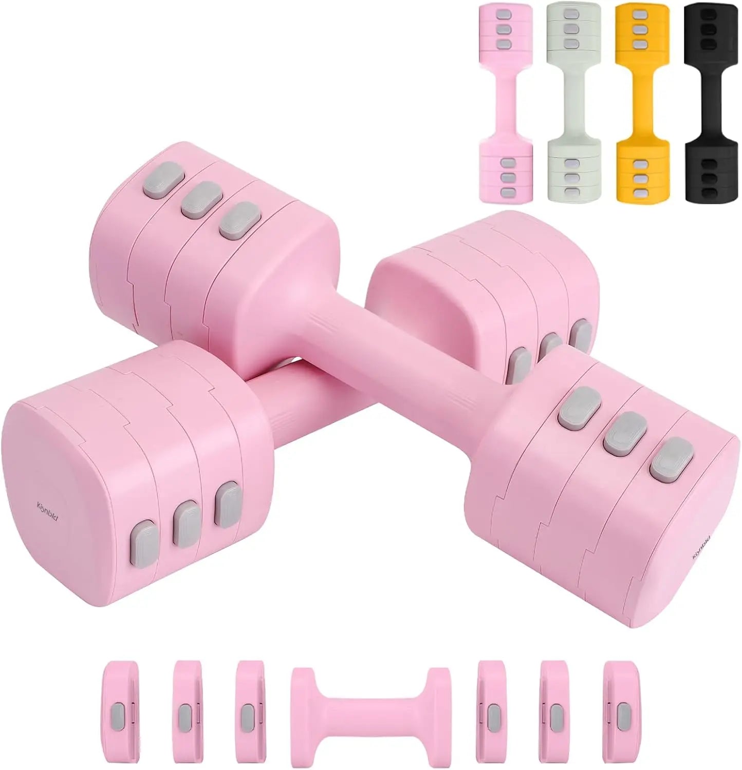 Adjustable Dumbbell Set of 2, 4 in 1 Free Weights.