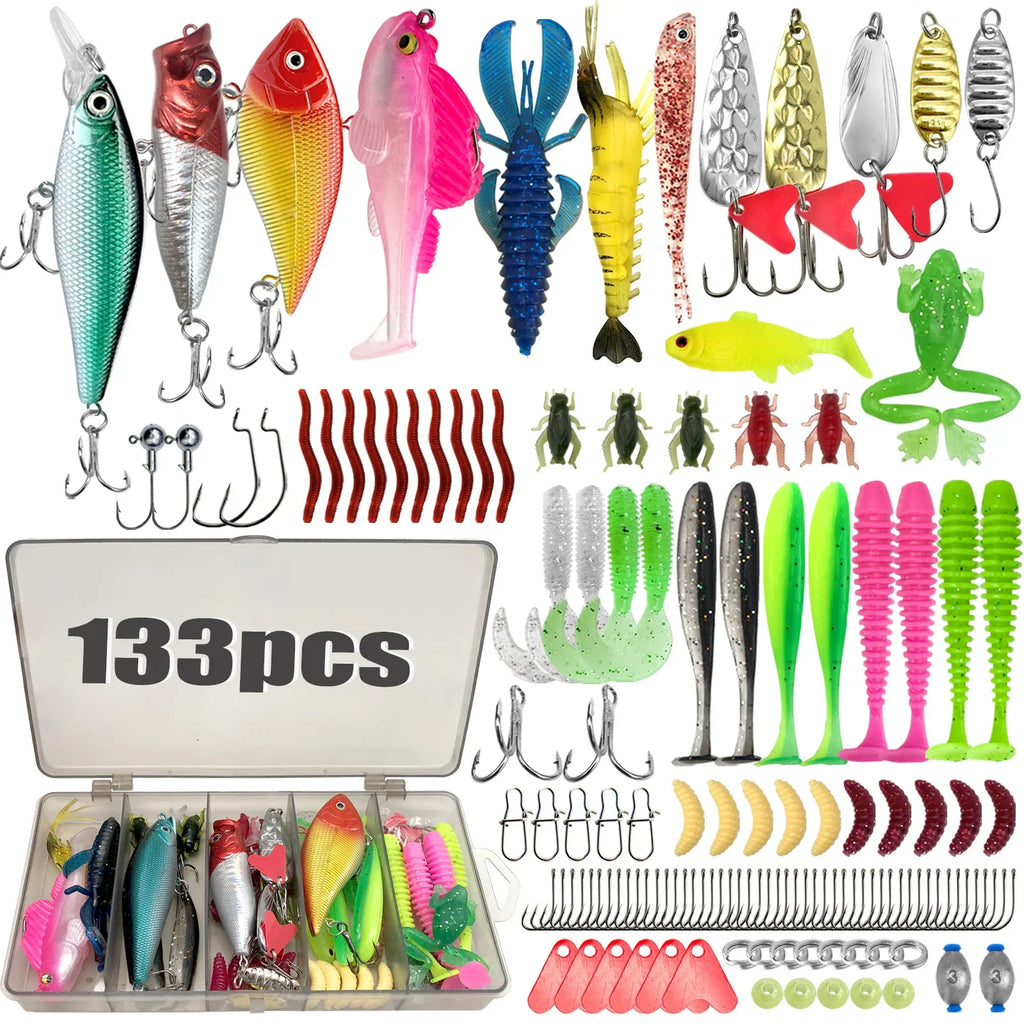 Fishing 83/133/193/239/409pcs Fishing Lure Kit