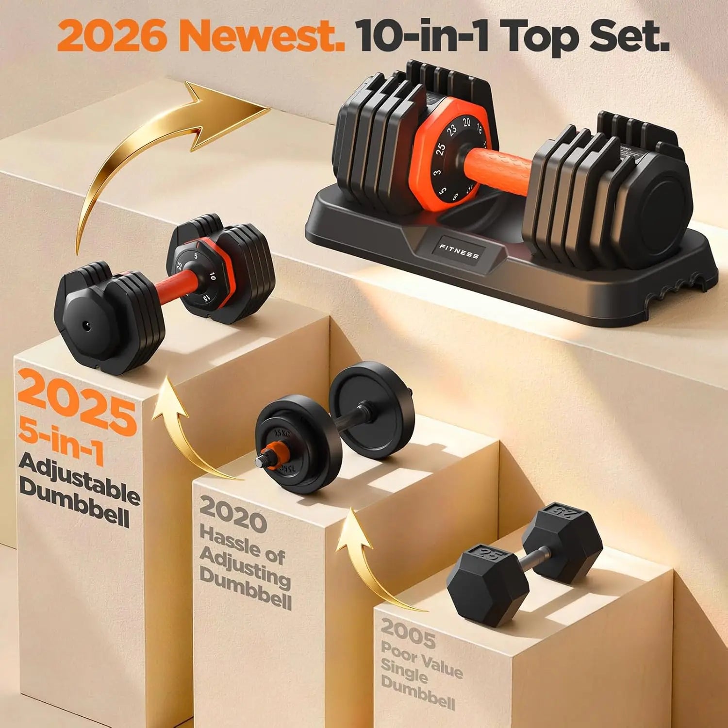 2026 Updated Adjustable Dumbbell Set of 2,50lb Weights.
