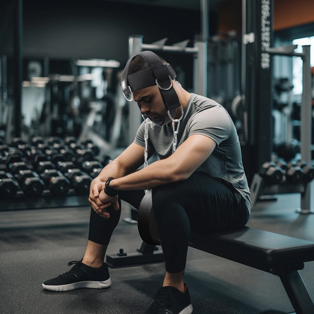 Neck Head Harness Weightlifting Training with Resistance Bands.