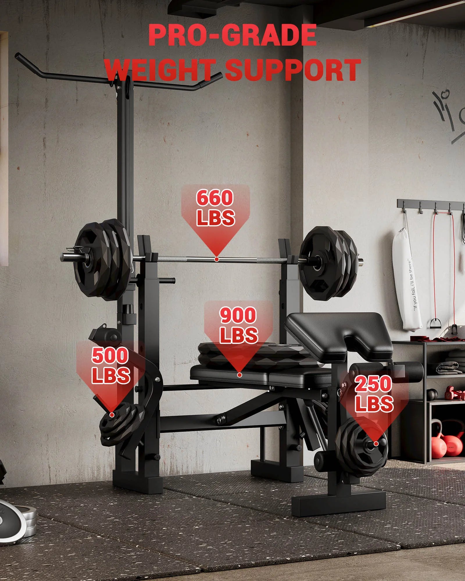 Adjustable 4-in-1 Weight Bench Set.