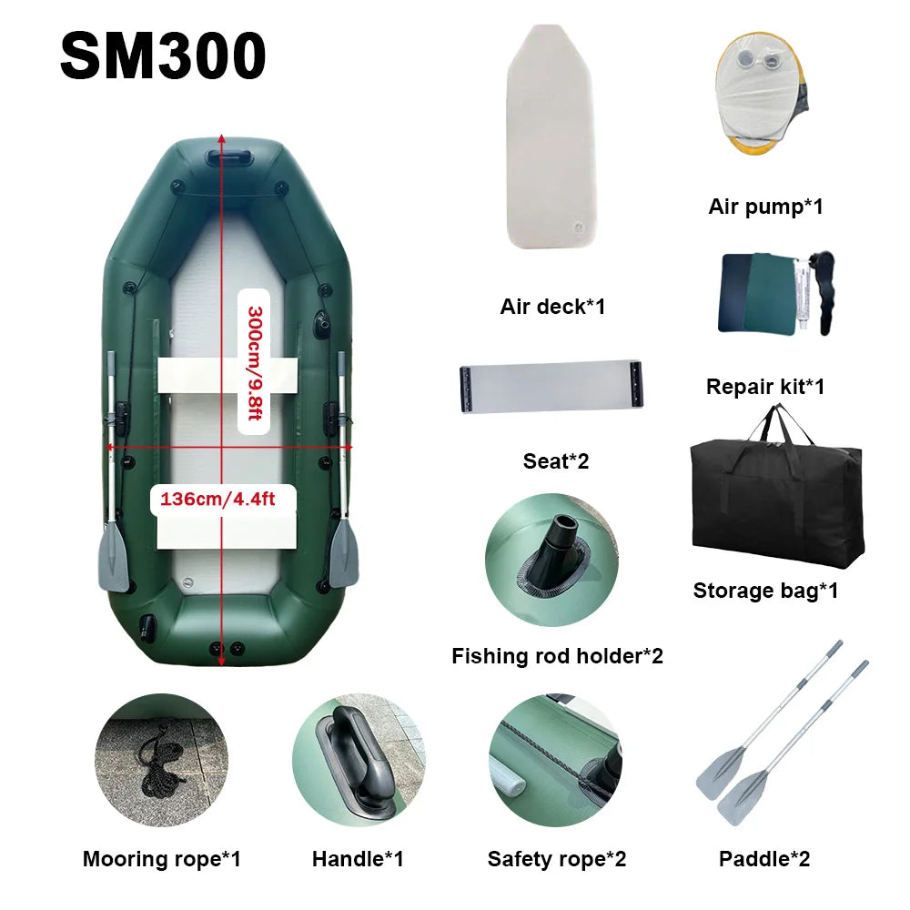 3m Inflatable High-Speed PVC Rowing Kayak.