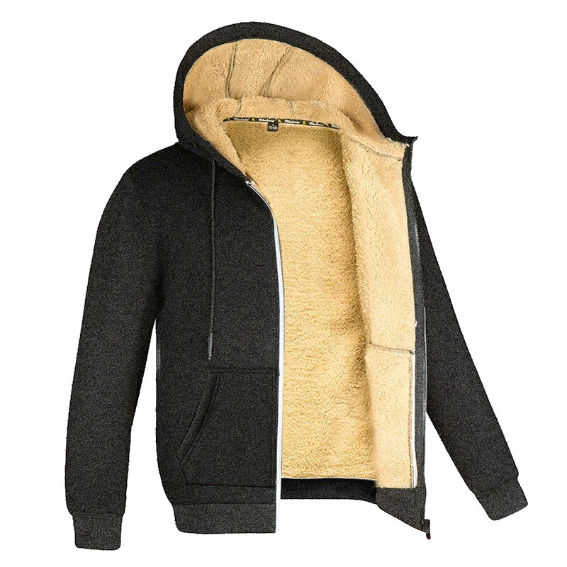 Winter Lambswool Coats Thicken Warm Jackets Long Sleeve Zipper Hoodies