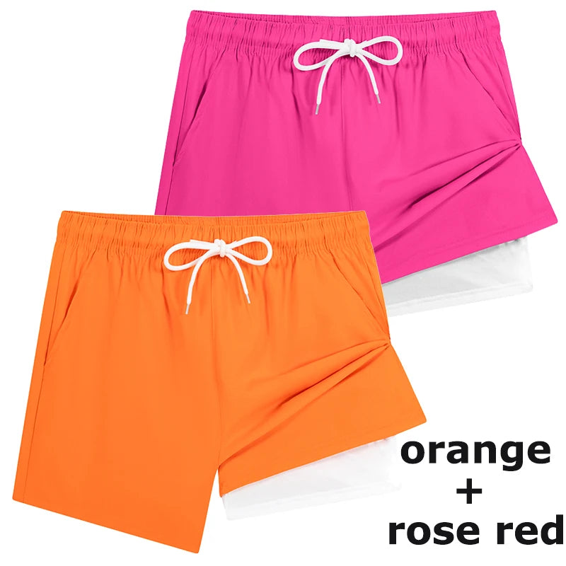 Men's Swim Trunks with Compression Liner Phone Pocket.