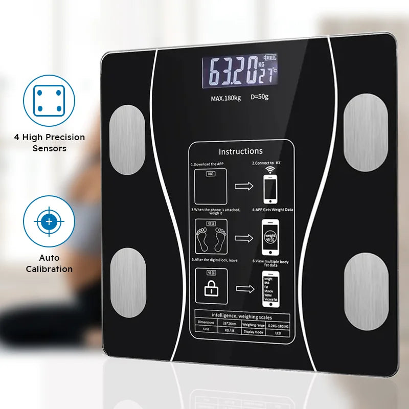 Smart Body Fat Scale Wireless LED Digital.