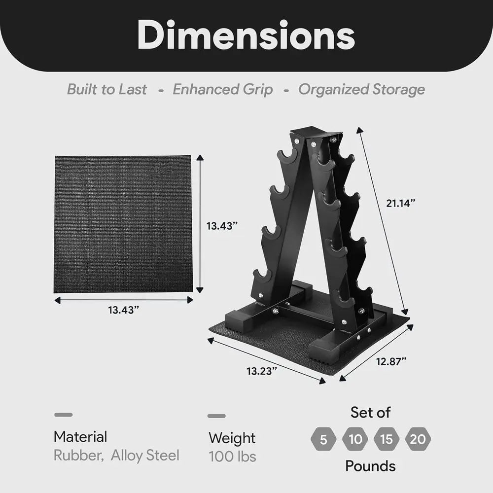 Hex Dumbbells with Rack,