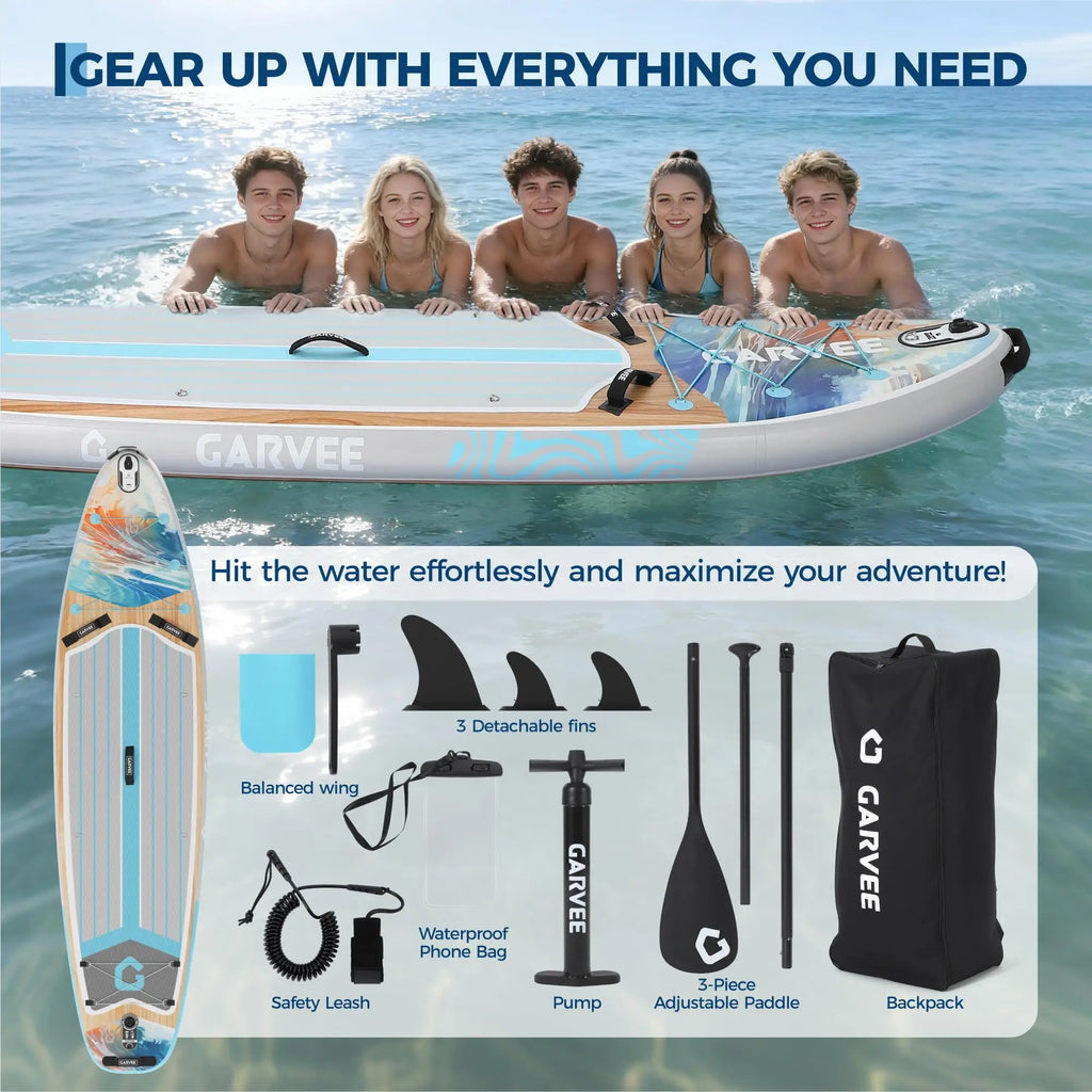 10.6 Ft Inflatable Stand Up Paddle Board 450LBS Capacity Wide.