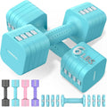 FEIERDUN 5-in-1 Adjustable Dumbbells Set of 2, 20LBS Dark Grey Hand Weights.