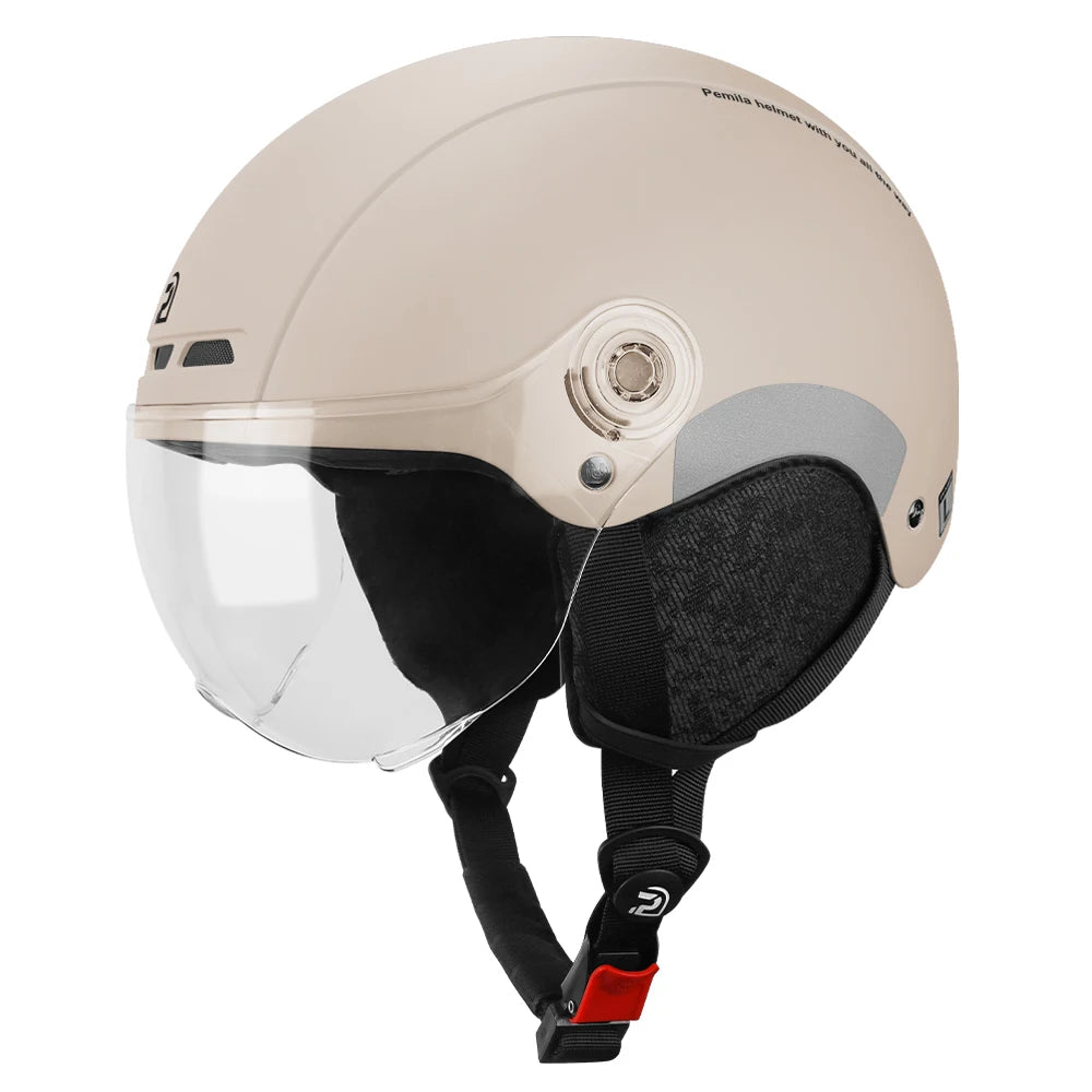 PEMILA Cycling Helmet With Goggles Lens Ear Protection.