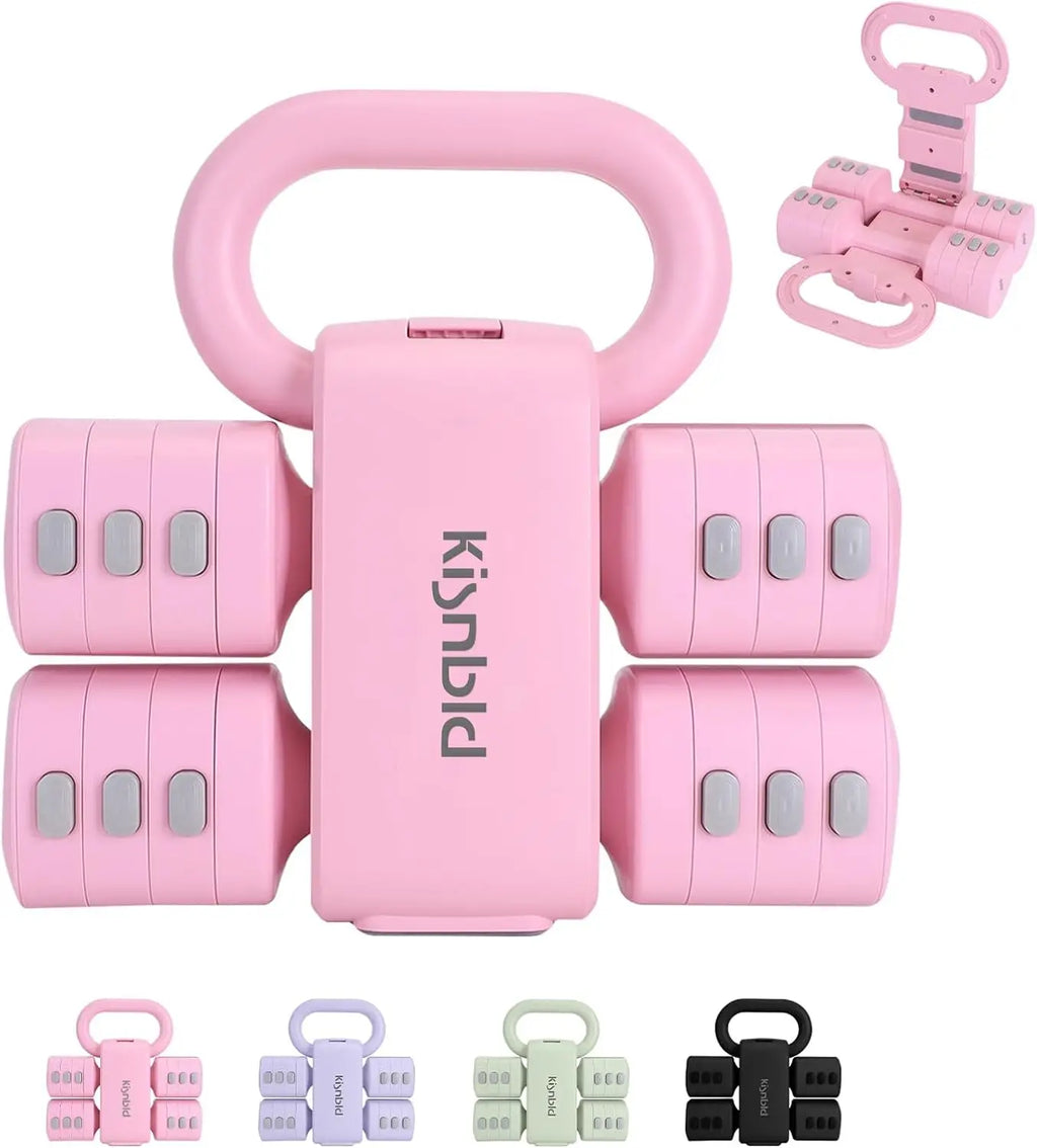 Adjustable Dumbbell Set of 2, 4 in 1 Free Weights.
