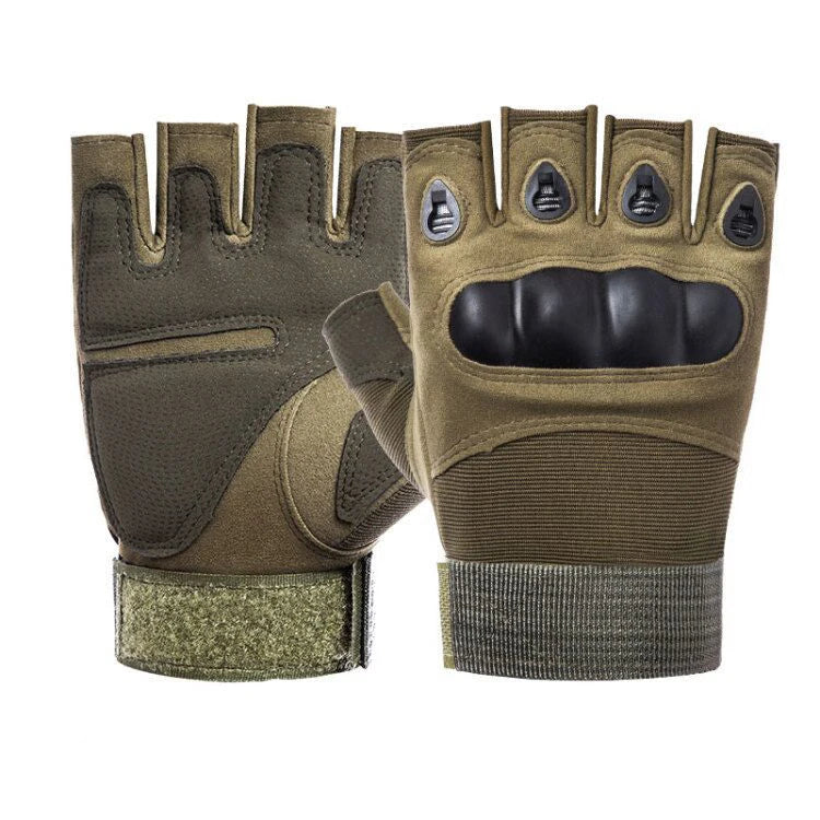 Tactical Hard Knuckle Half finger Gloves Men's