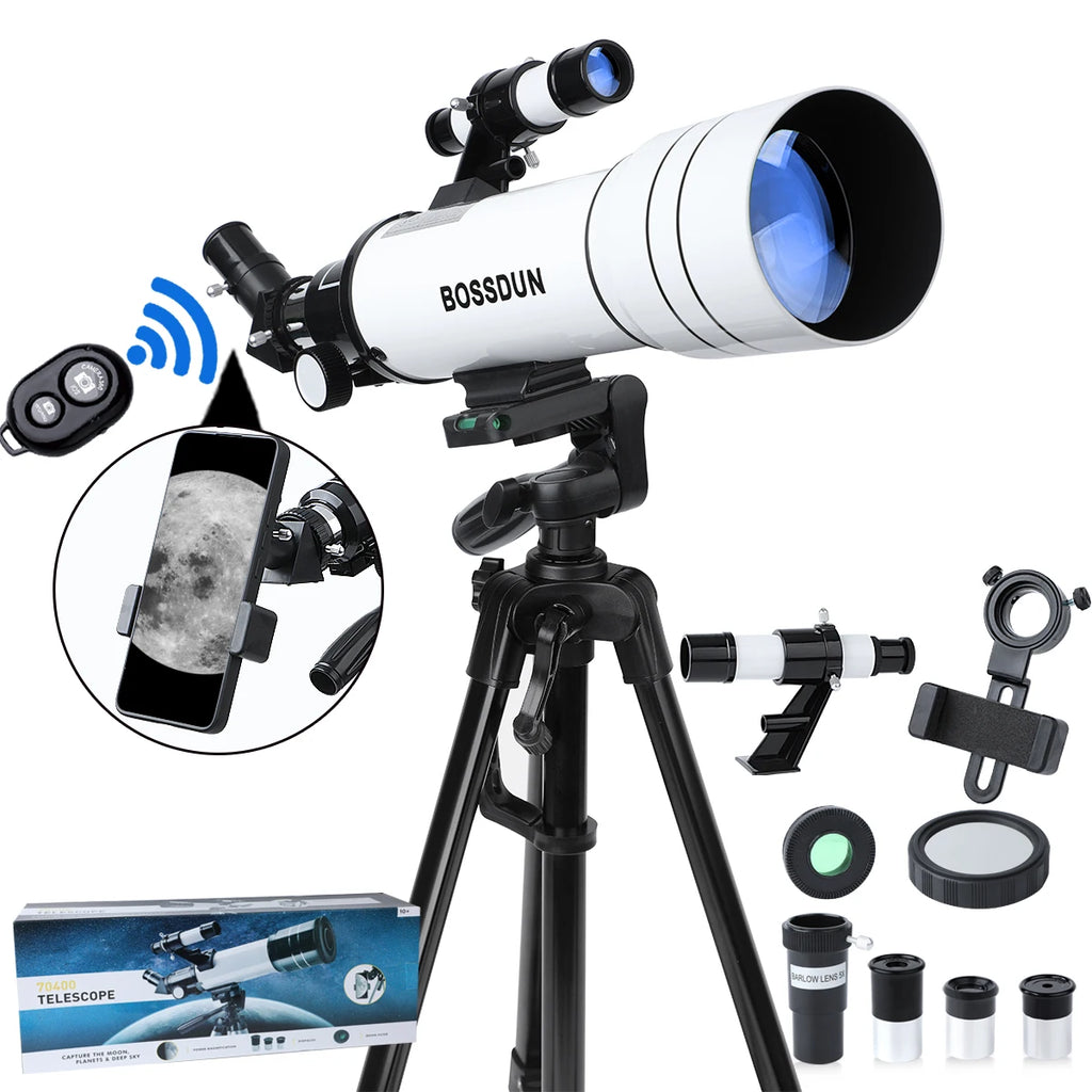 BOSSDUN 40070 Telescope w/Phone Adapter & Sturdy Tripod.