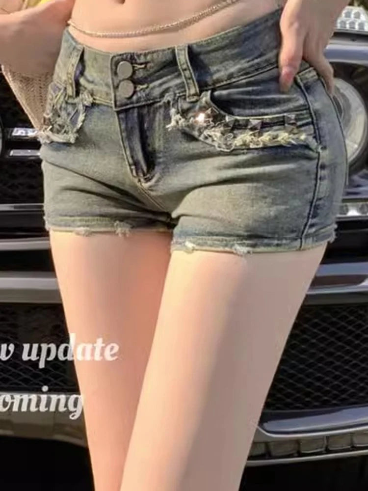 Women Korean Retro Y2k Shorts Pants.