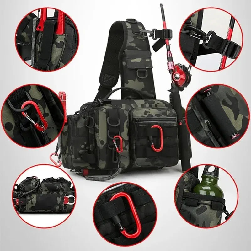 Fishing Tackle Backpack Lure Box Gear Storage Bag.