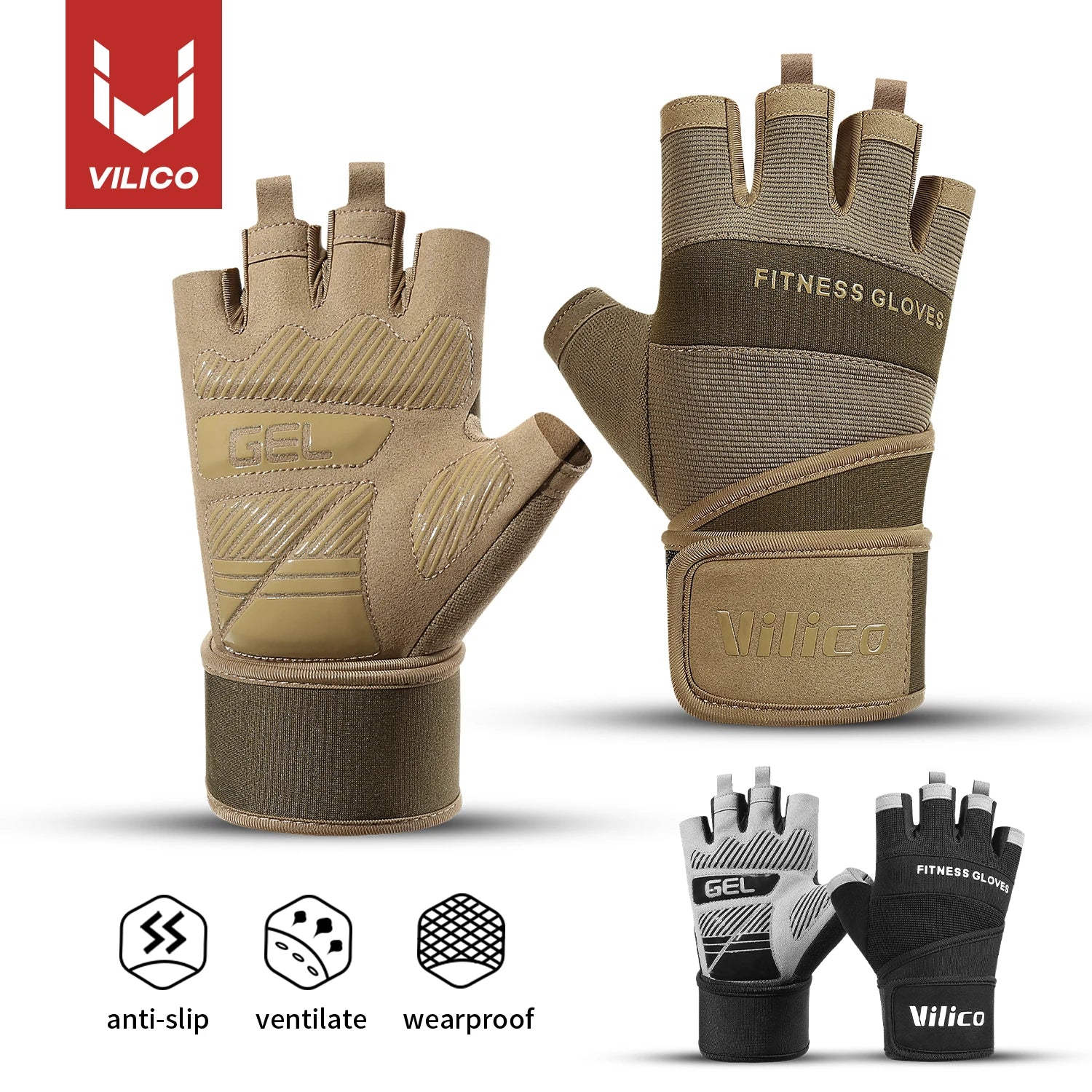 Half Finger Gym Gloves Weightlifting Dumbbell Training.
