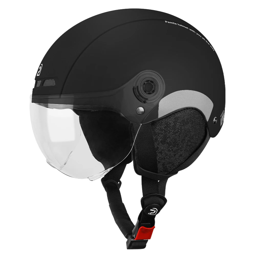 PEMILA Cycling Helmet With Goggles Lens Ear Protection.