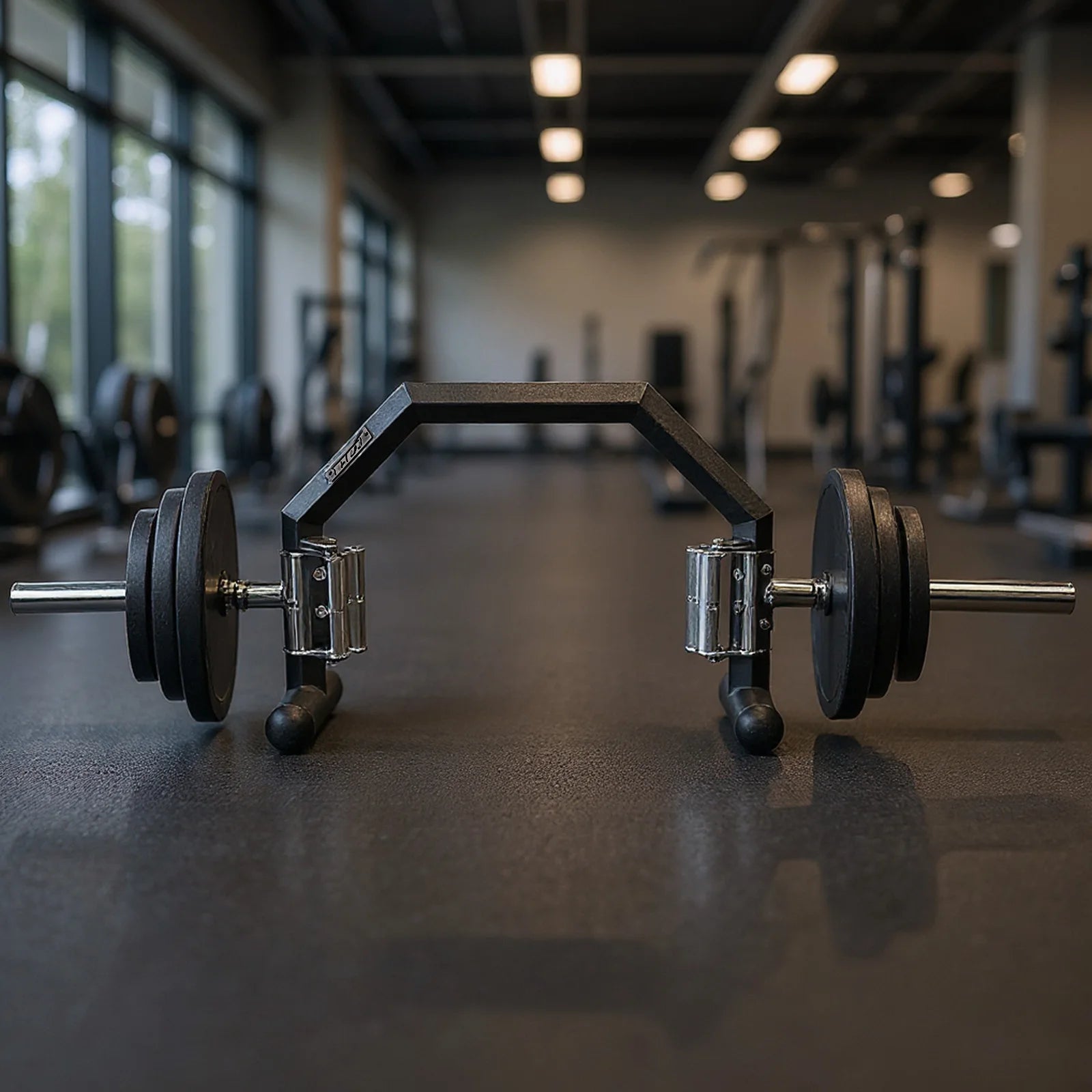 Bar Open Hexagonal Barbell Multi-Function Functional Weight Equipment.