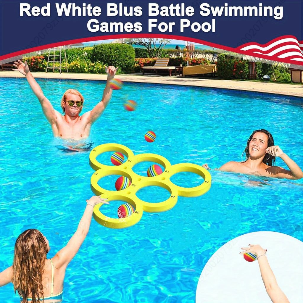1+10pcs Swimming Pool Toss Game Set.
