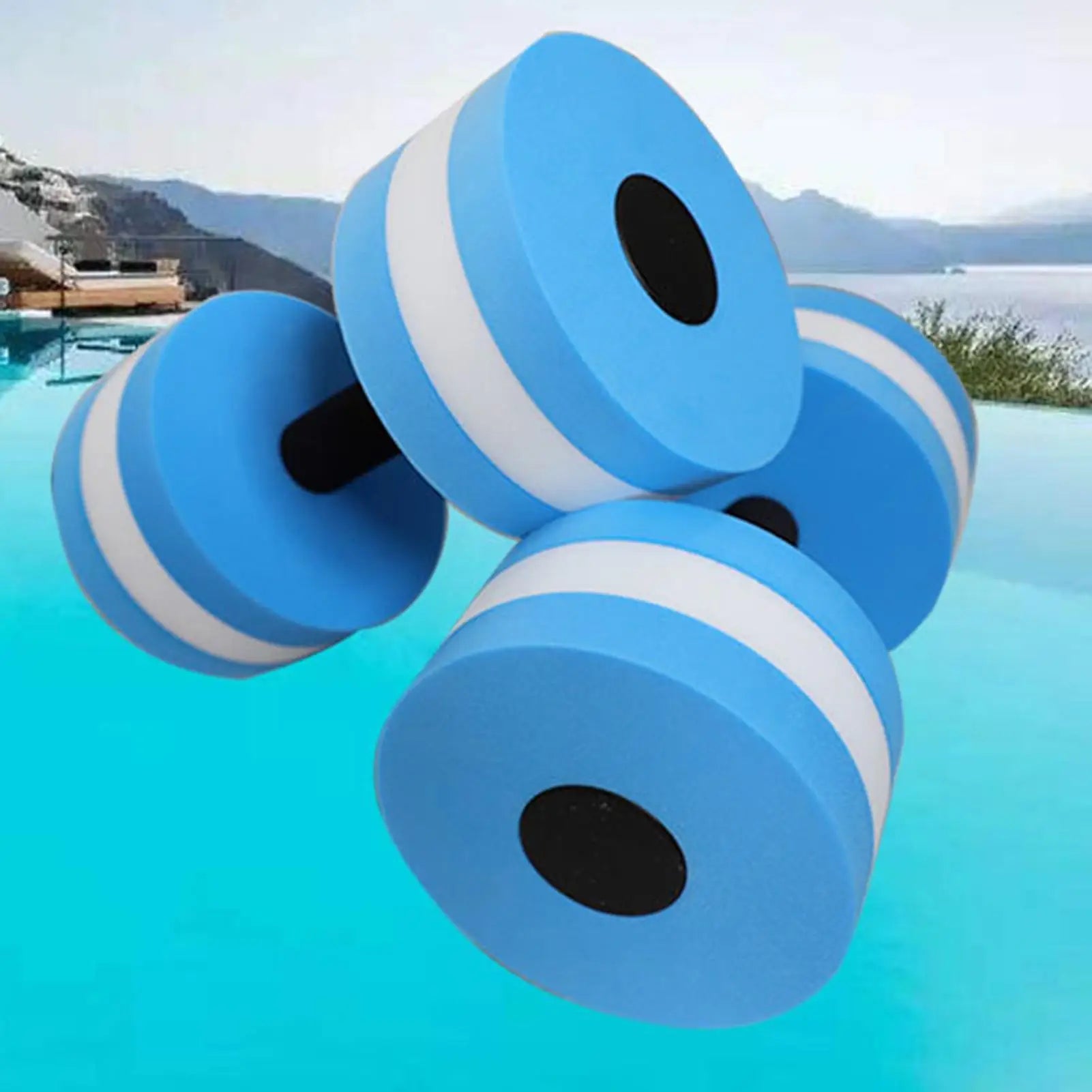 2pcs EVA Water Foam Floating Dumbbell Swimming Pool.