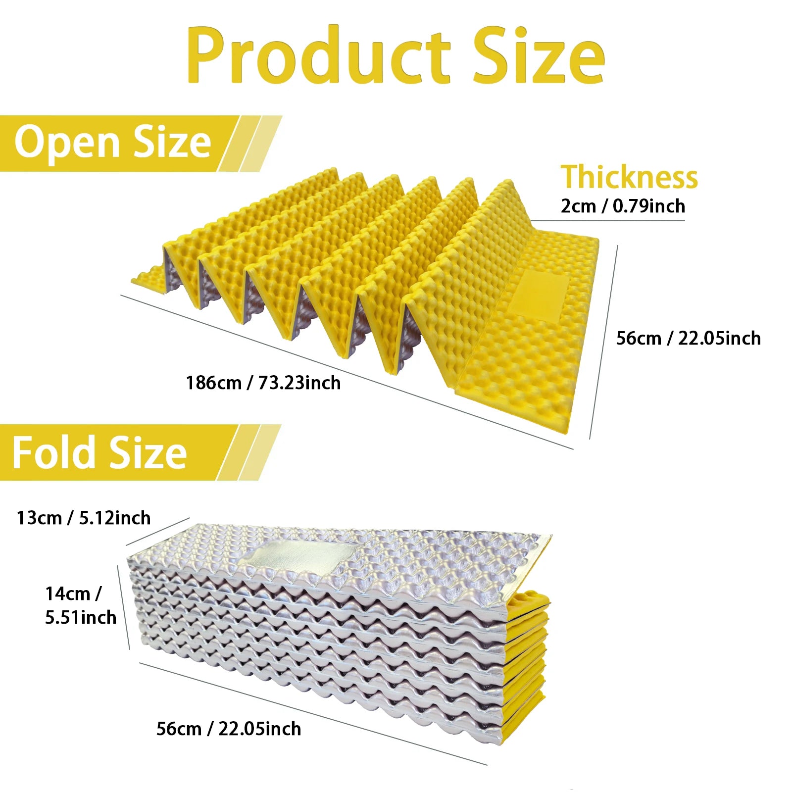 Aluminum Foil Egg Crate Sleeping Pad.
