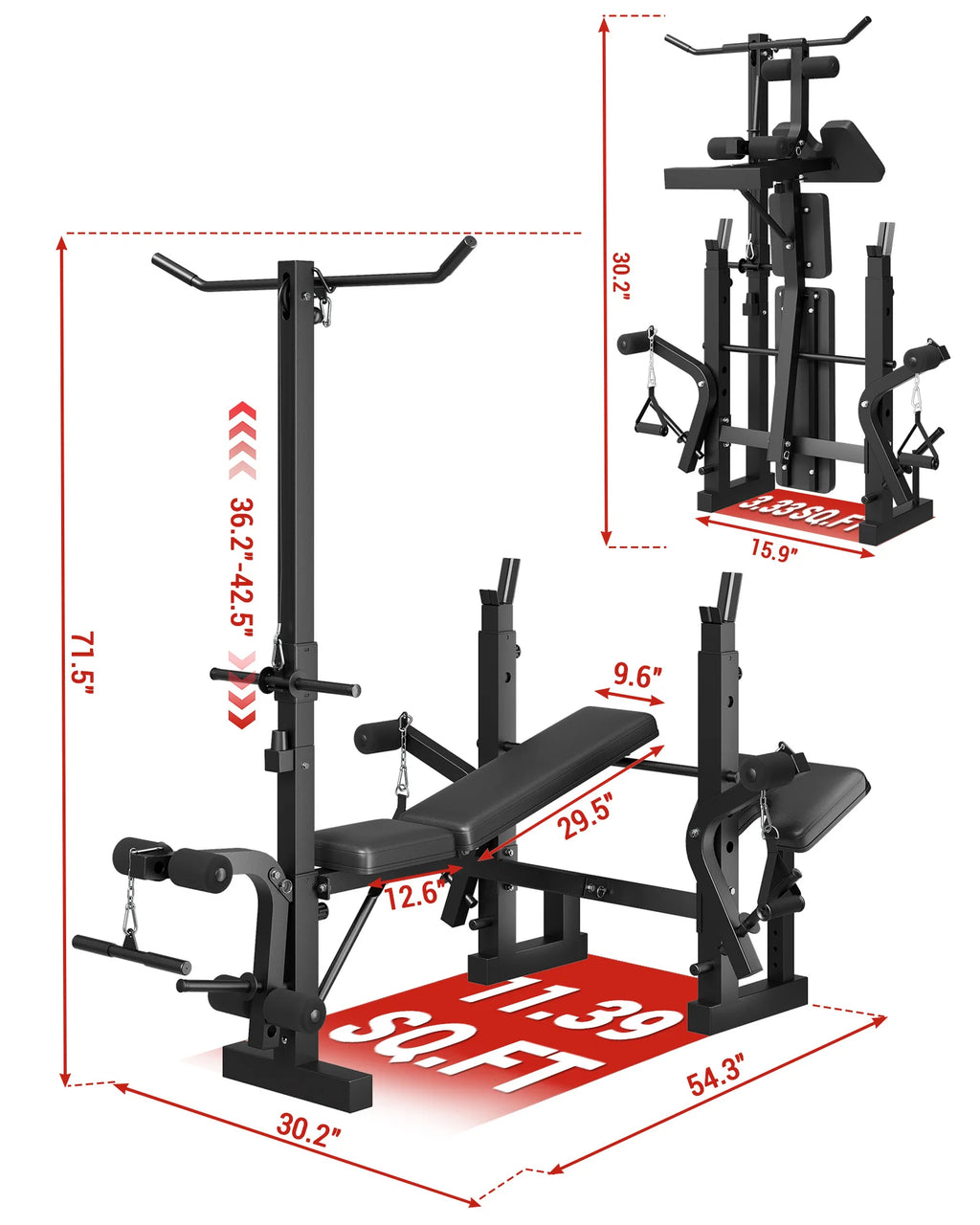 Adjustable 4-in-1 Weight Bench Set.