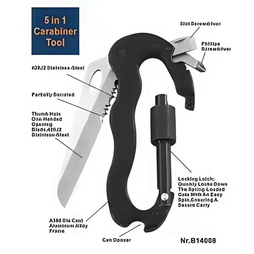 5-in-1 Multifunctional Carabiner.
