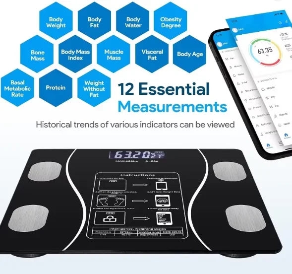 Latest USB Body Fat Scale Smart Accurate Household Fat Scale Adult Weight Scale.