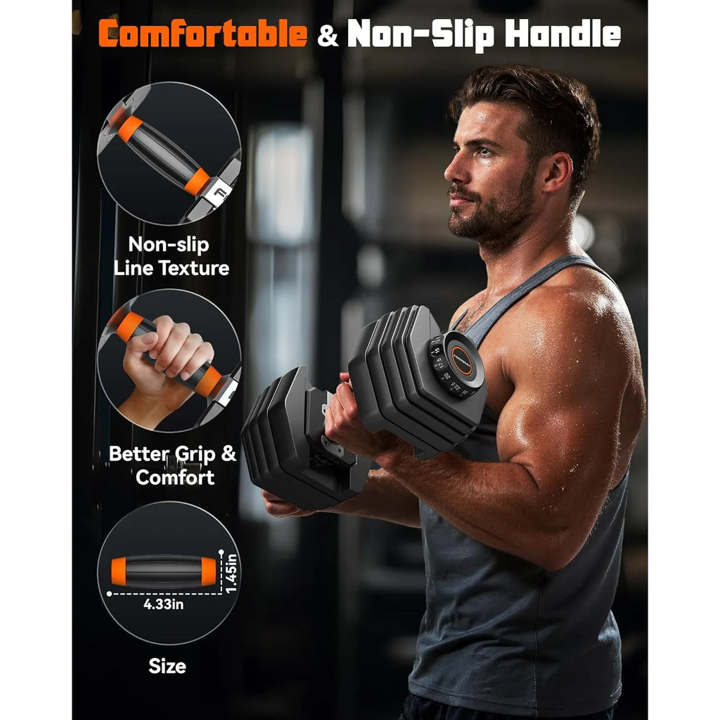 Adjustable Dumbbell Set,15-in-1 Weight Set Dumbbells 105lb.