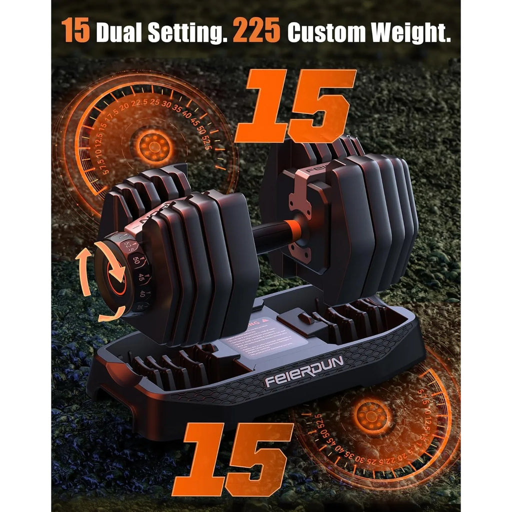 Adjustable Dumbbell Set,15-in-1 Weight Set Dumbbells 105lb.