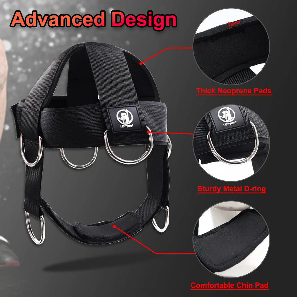 Neck Head Harness Weightlifting Training with Resistance Bands.
