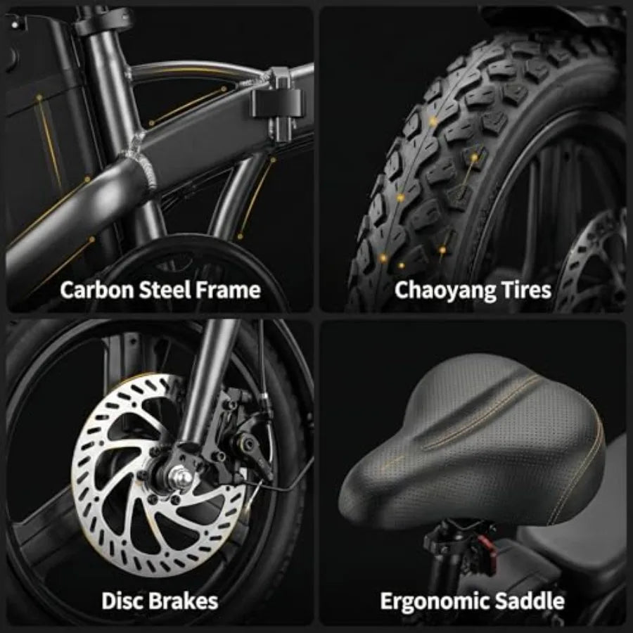 Folding Electric Bike for Adults: 750W Peak Motor.