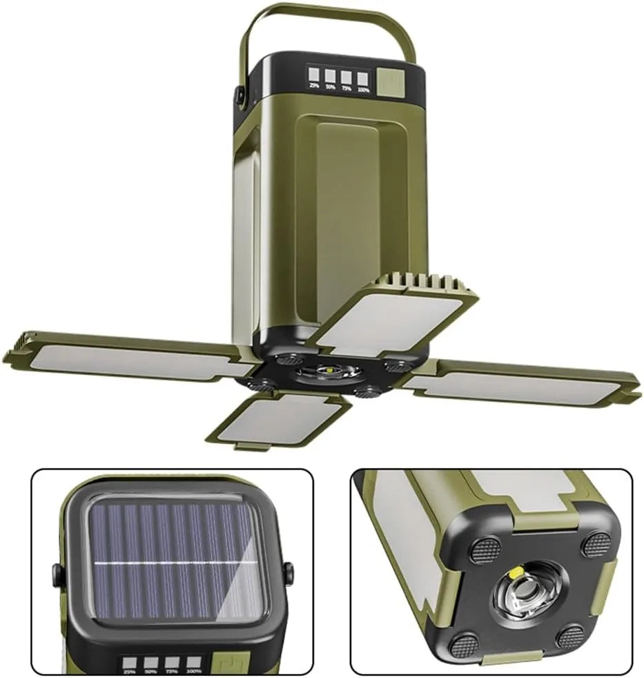 Multifunctional 4-Leaf Foldable Camping Lantern Solar.