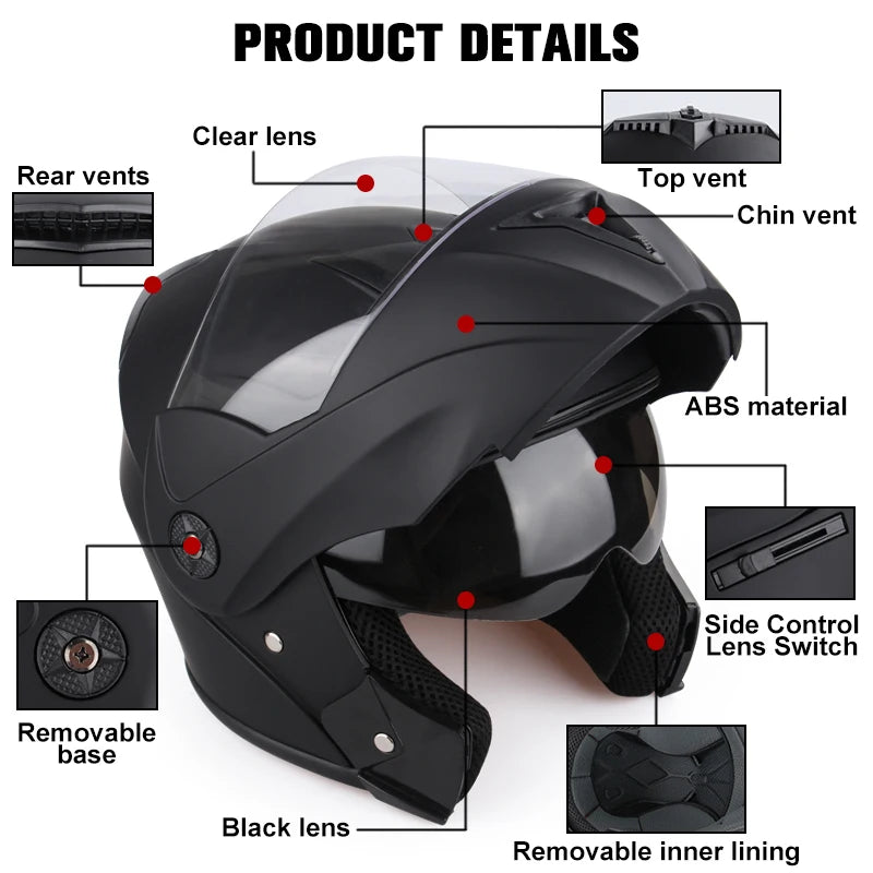 Unisex Racing Motobiker Flip Up Helmets.