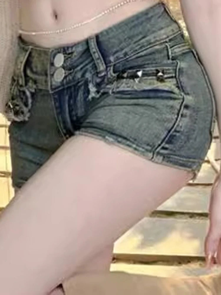 Women Korean Retro Y2k Shorts Pants.