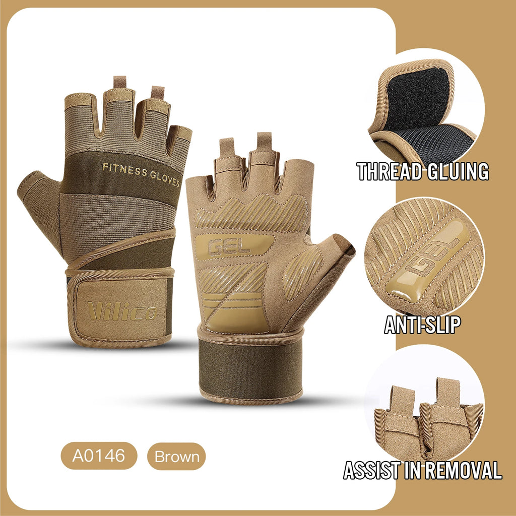 Half Finger Gym Gloves Weightlifting Dumbbell Training.