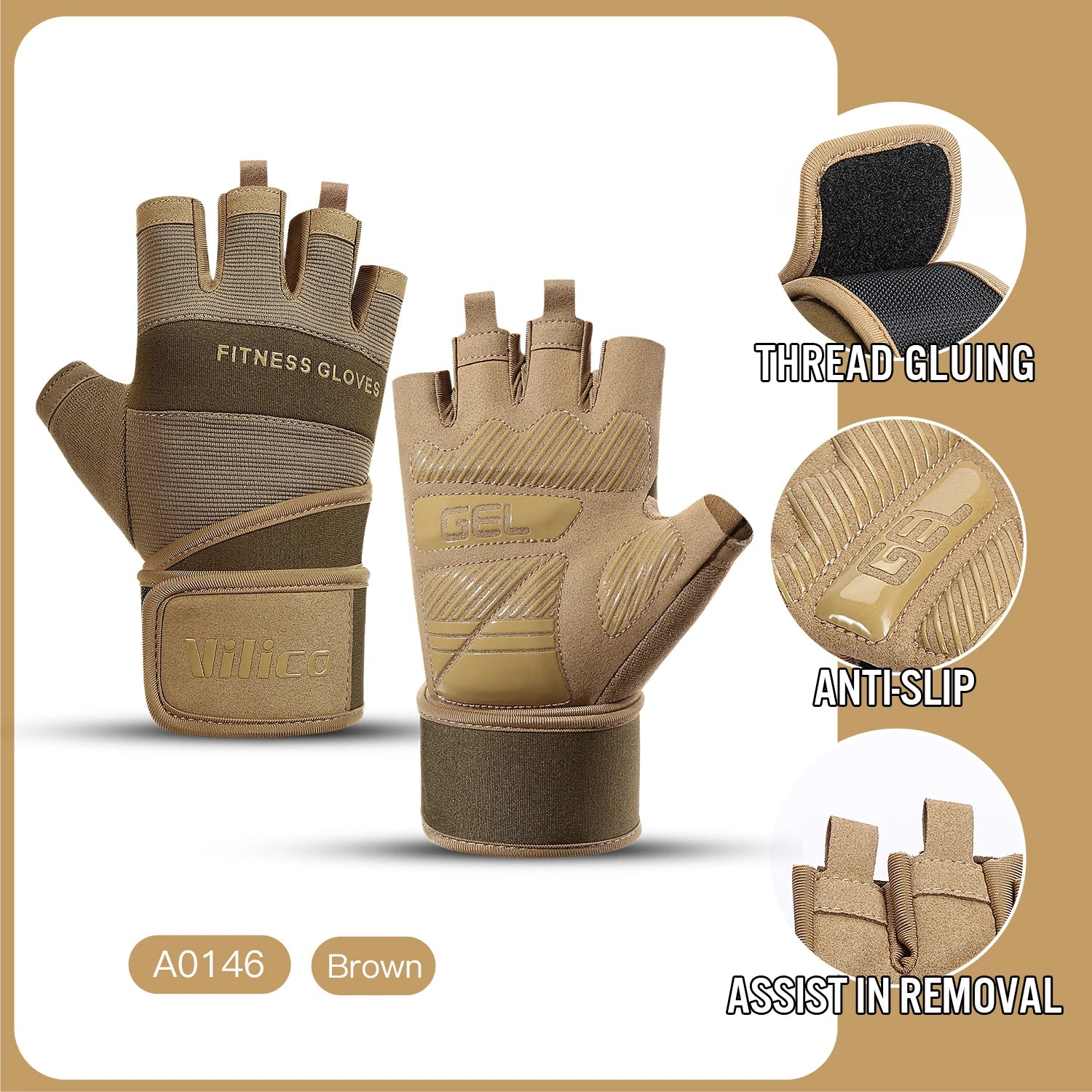 Half Finger Gym Gloves Weightlifting Dumbbell Training.