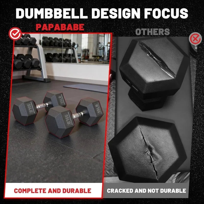 Hex Dumbbell Sets with Rack, 60-550lb.