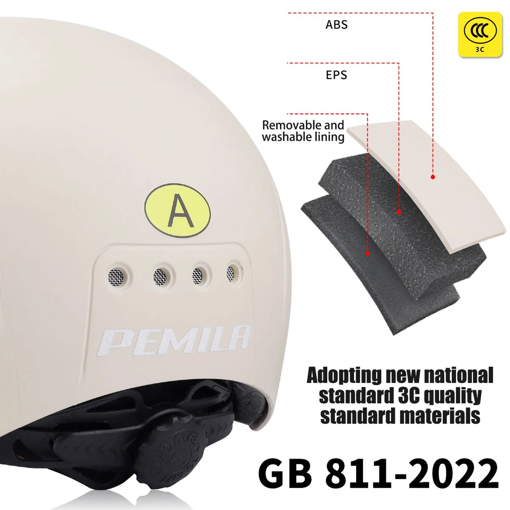 PEMILA Cycling Helmet With Goggles Lens Ear Protection.