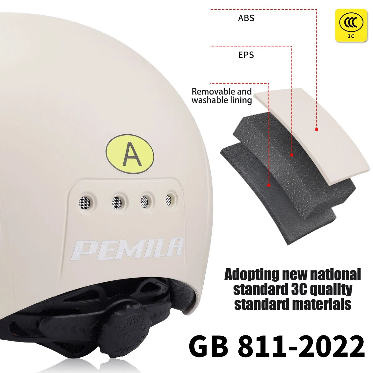 PEMILA Cycling Helmet With Goggles Lens Ear Protection.