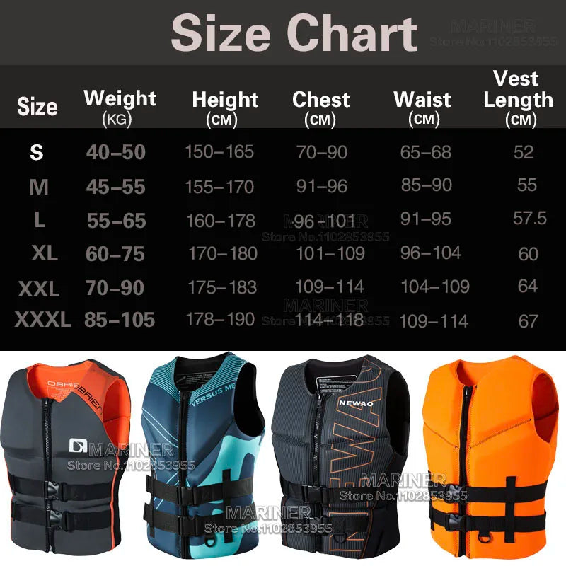 Life Vest for Adults, Kayak, Kitesurf, Jet Ski Life, Jacket Motorboats, and Rafting.