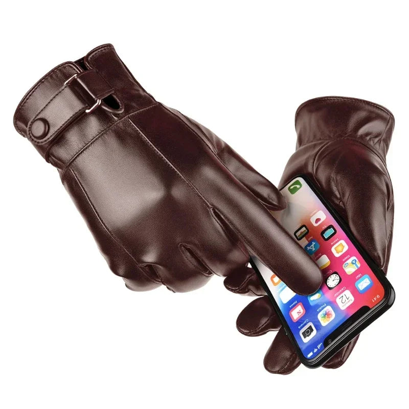 Winter Gloves for Men Genuine Leather Gloves Outdoor