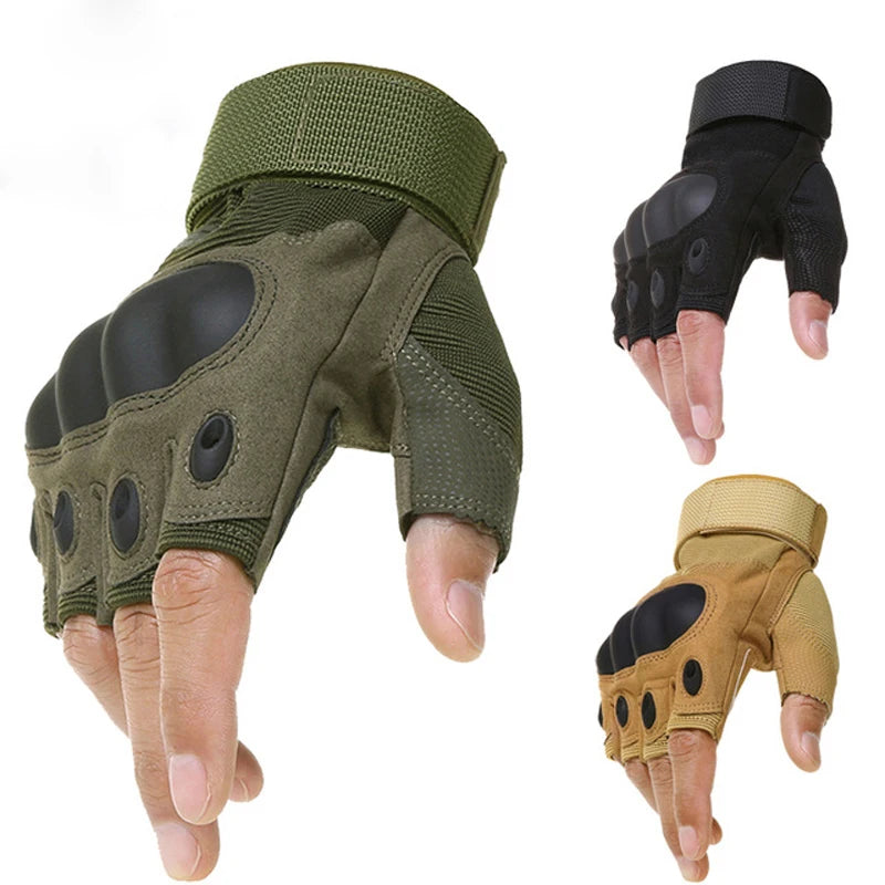 Tactical Hard Knuckle Half finger Gloves Men's